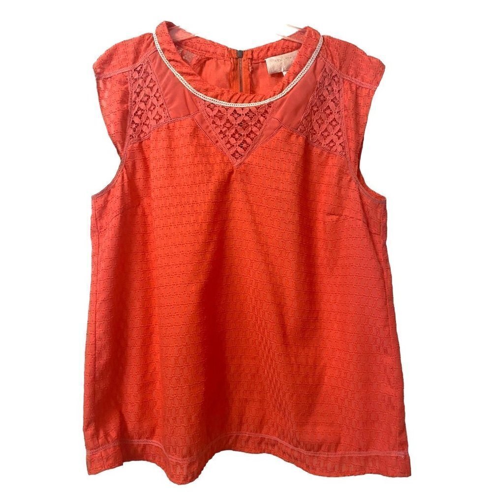 Skies Are Blue Lace Short Sleeve Top, Women's Large